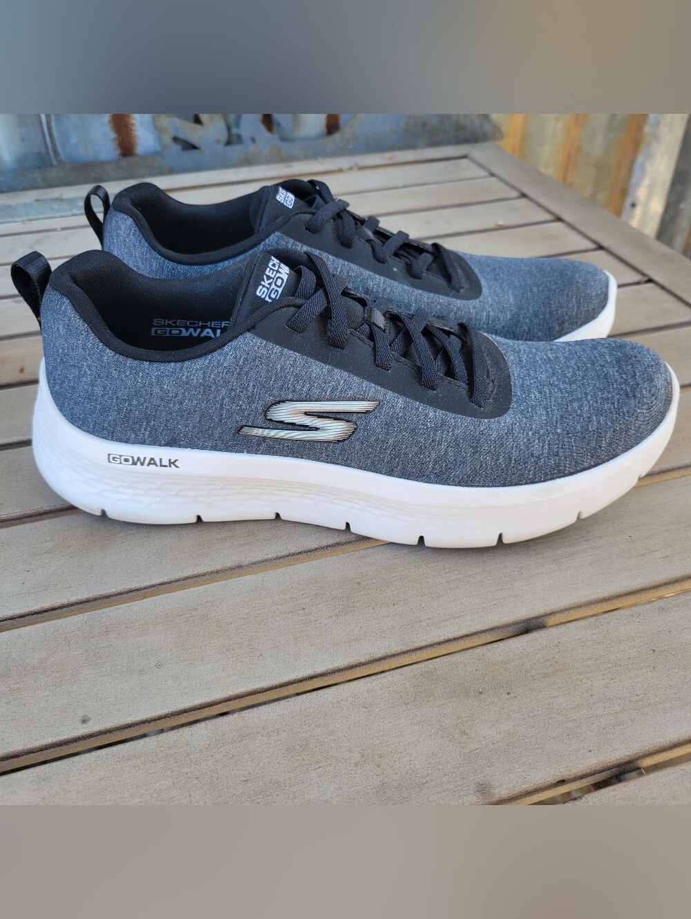 Skechers GOwalk Gray Knit Slip-On Sneakers